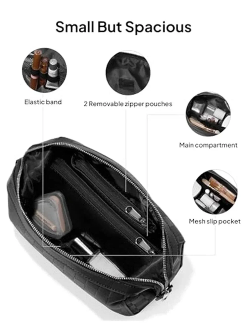 Travel Makeup Bag Cosmetic Bags for Women 3 Pcs Set Make Up Toiletry
